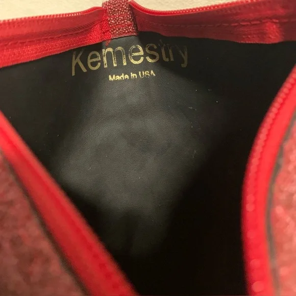 Kemestry Beaded Evening Bag Red Triangle Clutch Purse USA Elegant Holiday Party - Picture 4 of 11